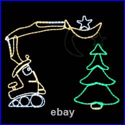 LED Rope Light Excavator Tree Topper Motif Animated Lighted Silhouette Multi