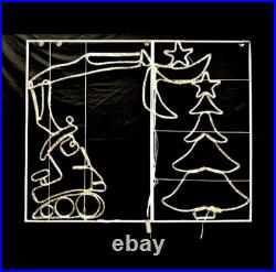 LED Rope Light Excavator Tree Topper Motif Animated Lighted Silhouette Multi