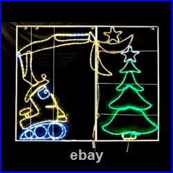 LED Rope Light Excavator Tree Topper Motif Animated Lighted Silhouette Multi