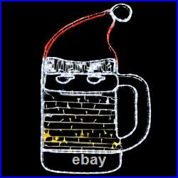 LED Rope Light Santa Beer Mug Decoration- Lighted Sign Multi-Color 48 Inch
