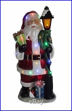 LED Santa with post light Statue
