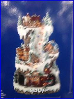 LED Winter Ski Village Scene with Rotating Train and Music Christmas Decorations