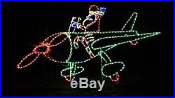 LG Santa Claus Airplane Outdoor Holiday LED Lighted Decoration Steel Wireframe