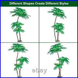 LIGHTSHARE Lighted 6FT Gorgeous Palm Tree 3Trunks Artificial Green