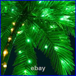 LIGHTSHARE Lighted 6FT Gorgeous Palm Tree 3Trunks Artificial Green