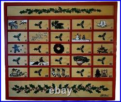 LL BEAN Vintage Advent Calendar with Doors 15×17 Wooden 25 Day Christmas Countdown