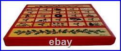 LL BEAN Vintage Advent Calendar with Doors 15x17 Wooden 25 Day Christmas Countdown