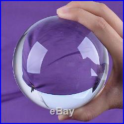 LONGWIN Clear Quartz Crystal Ball 100mm Sphere ORB Photo Props Free Stand