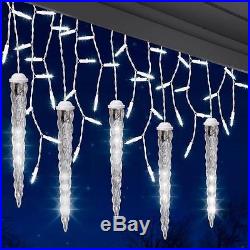 LOT 15 LightShow 5-Light White Icicle String Light Set with Shooting Star Icicles