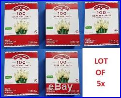 LOT Holiday Time 100 Clear Mini Lights Green Wire Christmas Holiday Home Party