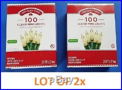 LOT Holiday Time 100 Clear Mini Lights Green Wire Christmas Holiday Home Party