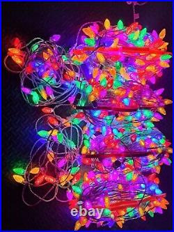 LOT OF 24! Philips Multi Color C9 Faceted LED Christmas String Lights White Wire