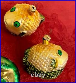 LOT OF 26 (Col. 2) Vtg Tropical Florida Xmas Ornaments, Mercury & Spun Glass
