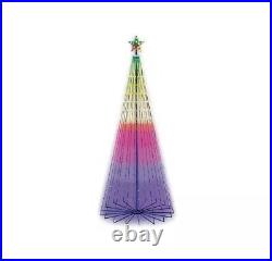 LOT OF 3 GE 7 ft Color Changing LED Lights Christmas Tree Color Tech Effects