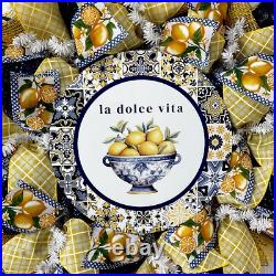 La Dolce Vita The Good Life Amalfi Coast Wreath with Lemons