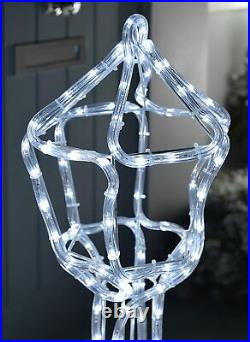 Lamp Post Christmas Motif LED Silhouette Decor Garden 105cm Rope Light New