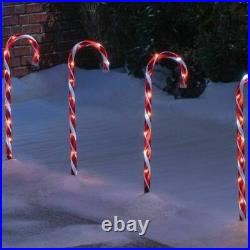 Large82cm tall Indoor/Outdoor Red Candy Cane Christmas Xmas Path Lights Set of 4