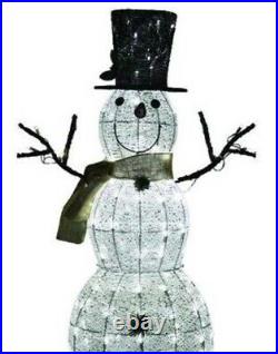 Large 48 Prelit LED Cotton Snowman Sculpture Home Lawn Garden Christmas Decor