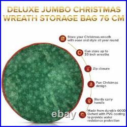 Large 75cm Christmas Xmas Wreath Garland Zipped Storage Bag With Carry Handles