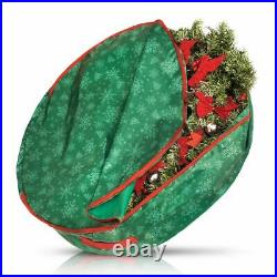 Large 75cm Christmas Xmas Wreath Garland Zipped Storage Bag With Carry Handles