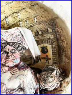 Large Artist Jan Zimmer Paper Mache Alice in Wonderland Christmas Ornament