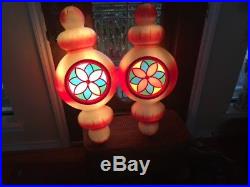 Large Beco Blow Mold Hanging Ornaments-Stain Glass Look-Pair