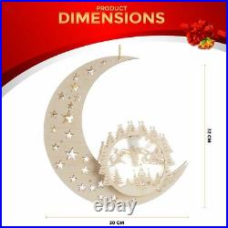 Large Christmas 10 LED Wooden Silhouette Animated Outdoor Xmas Decoration Lights