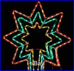 Large Christmas Animated North Star Pre-lit LED Rope Light Silhouette Decoration