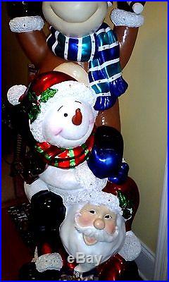Large Christmas Display Santa, Snowman & Raindeer Also Lights Up 5ft Tall