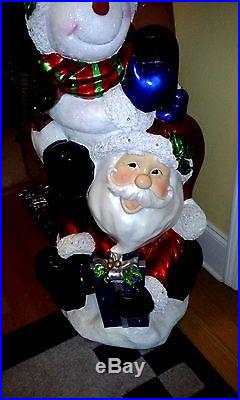 Large Christmas Display Santa, Snowman & Raindeer Also Lights Up 5ft Tall