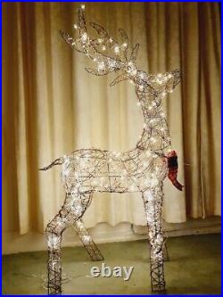 Large Christmas LED Reindeer 120cm Wire Mesh Decoration Light Up Stag