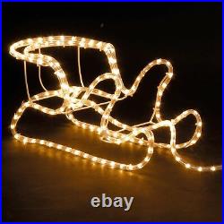 Large Christmas Reindeer & Sleigh Light Up Outdoor Garden Rope Decoration