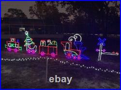 Large Christmas Train Outdoor Lighted Decoration Christmas Holiday Steel