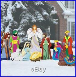Large Deluxe Super Expanded Nativity Scene Metal Outdoor Christmas Decor 10-PC