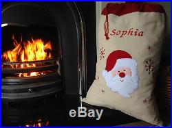 Large Embroidered Personalised Christmas Santa Sack xmas stocking 50 x 70 cms