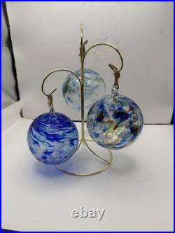 Large Hand Blown Art Glass Sphere Glass Ball Witch Ball Hanging Ornament