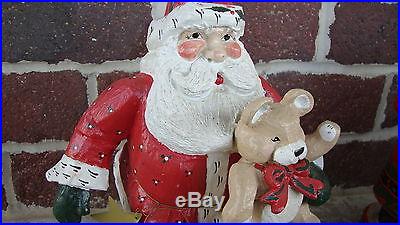 Large House of Hatten Santa with Teddy Bear