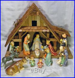 Large Hummel Goebel Nativity 14 piece, 1951 West Germany set #214, with Creche