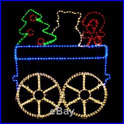 Large LED Santa Christmas Toy Train Premium Rope Lights Outdoor Decoration NEW