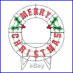 Large Lighted Merry Christmas Sign Sculpture Outdoor Christmas Decor Yard