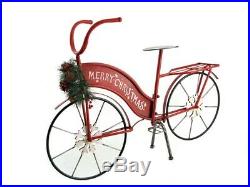Large MERRY CHRISTMAS Iron Bike Bicycle Indoor / Outdoor Decor with Lighted Wreath