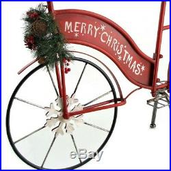 Large MERRY CHRISTMAS Iron Bike Bicycle Indoor / Outdoor Decor with Lighted Wreath