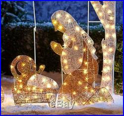 Large Nativity Scene Outdoor Christmas Decoration Crystal Light Up Holy Family