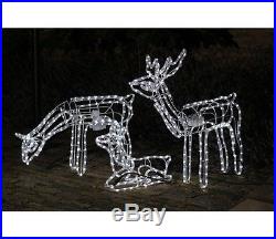 Large Reindeer Family LED Lights Indoor Outdoor Rope Christmas Moving Decor Home