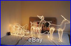 Large Reindeer With Sleigh Garden Christmas Display Light Rope Light Free P & P