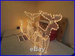 Large Reindeer With Sleigh Garden Christmas Display Light Rope Light Free P & P