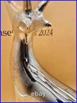 Large Silver Plate Pottery Barn Reindeer Candelabra 10 Points Stands 20 Tall