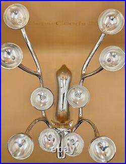 Large Silver Plate Pottery Barn Reindeer Candelabra 10 Points Stands 20 Tall