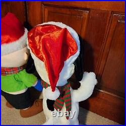 Large Snoopy + Charlie Brown Holiday Porch Greeter Plush Christmas Free Ship