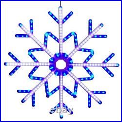 Large Snowflake Decoration with Blue and White Motion LED Lights Christmas De